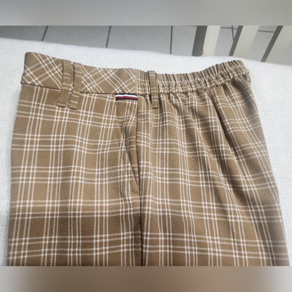 Tommy Hilfiger Brown And White Plaid Berkshire Ankle Womens Pants Size Small - Picture 4 of 8